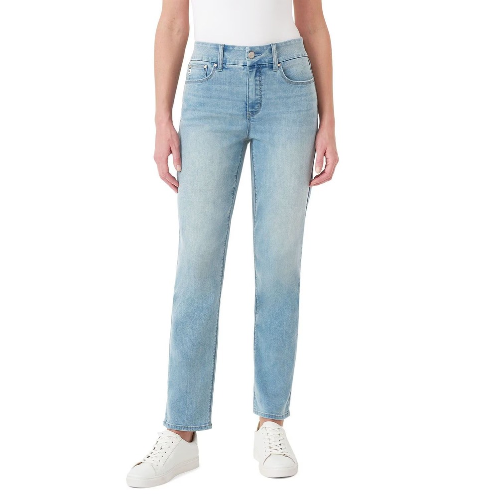 NWT Seven7 Women's Tummyless Slim Straight Jean Size 8 Light Wash
